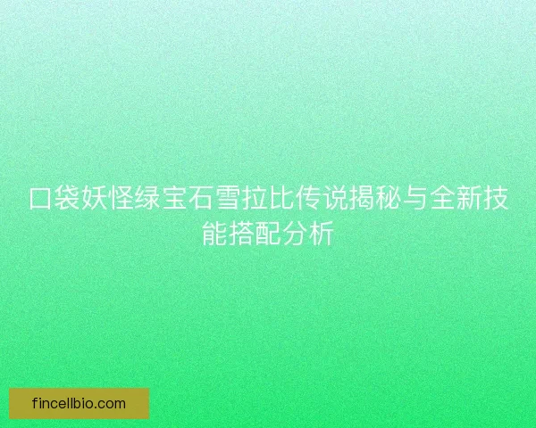 口袋妖怪绿宝石雪拉比传说揭秘与全新技能搭配分析