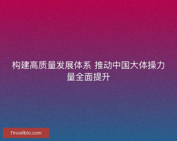 构建高质量发展体系 推动中国大体操力量全面提升