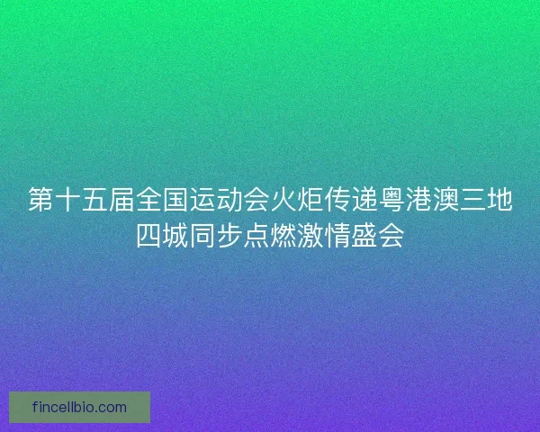 第十五届全国运动会火炬传递粤港澳三地四城同步点燃激情盛会 第十五届全国运动会火炬传递粤港澳三地四城同步点燃激情盛会