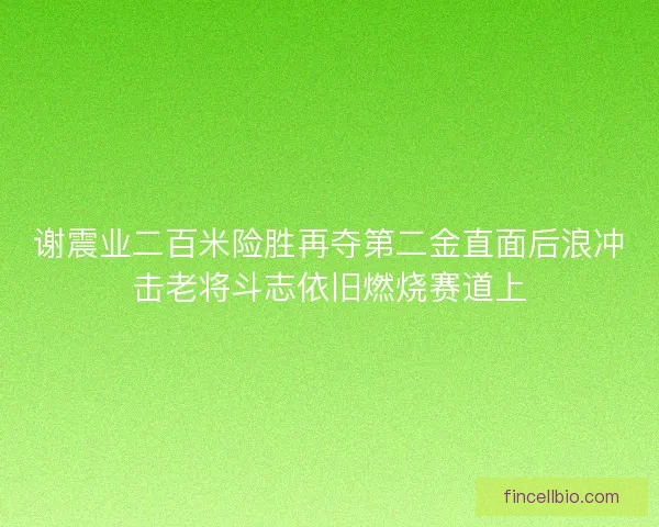 谢震业二百米险胜再夺第二金直面后浪冲击老将斗志依旧燃烧赛道上 谢震业二百米险胜再夺第二金直面后浪冲击老将斗志依旧燃烧赛道上