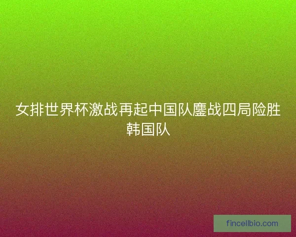 女排世界杯激战再起中国队鏖战四局险胜韩国队