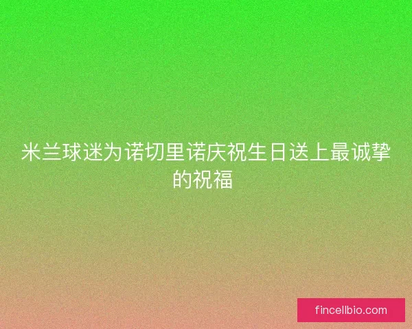 米兰球迷为诺切里诺庆祝生日送上最诚挚的祝福 米兰球迷为诺切里诺庆祝生日送上最诚挚的祝福