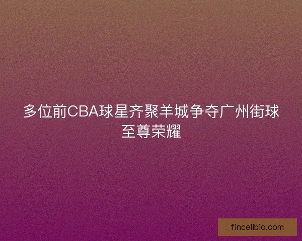 多位前CBA球星齐聚羊城争夺广州街球至尊荣耀 多位前CBA球星齐聚羊城争夺广州街球至尊荣耀